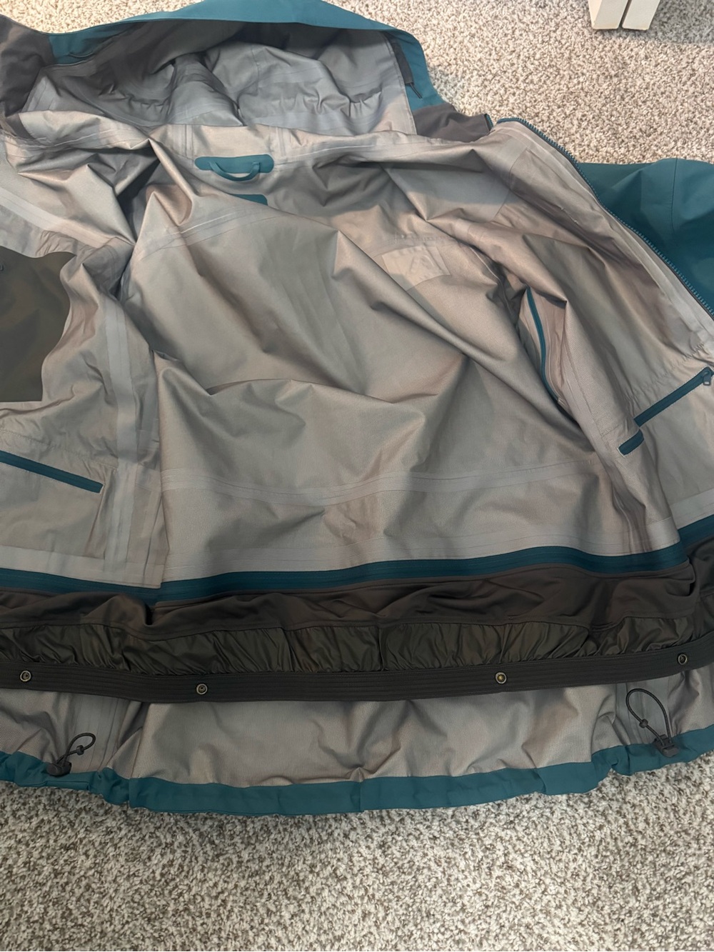 Flylow Teal/ Aqua Hooded Outdoor Shell Jacket - Picture 8 of 9